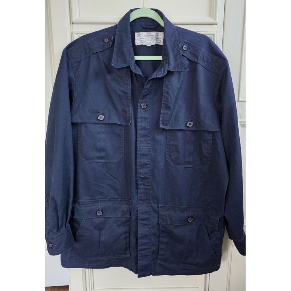 Mint Vtg Mens Tilley Endurables Blue Safari Travel Field Jacket XXL